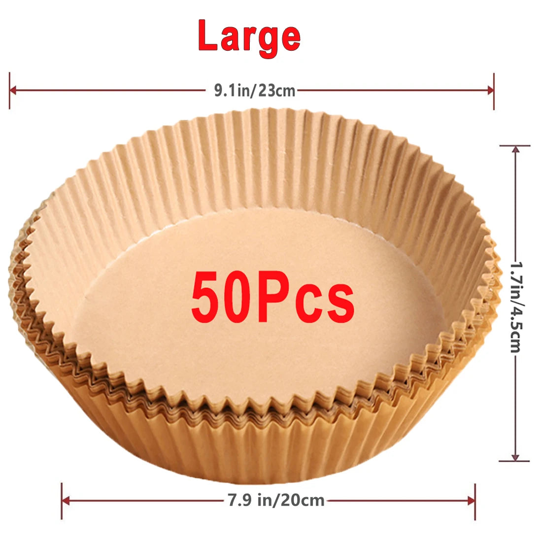 Eco-Friendly Air Fryer Liners - 50/100 Pack Disposable Non-Stick Baking Paper