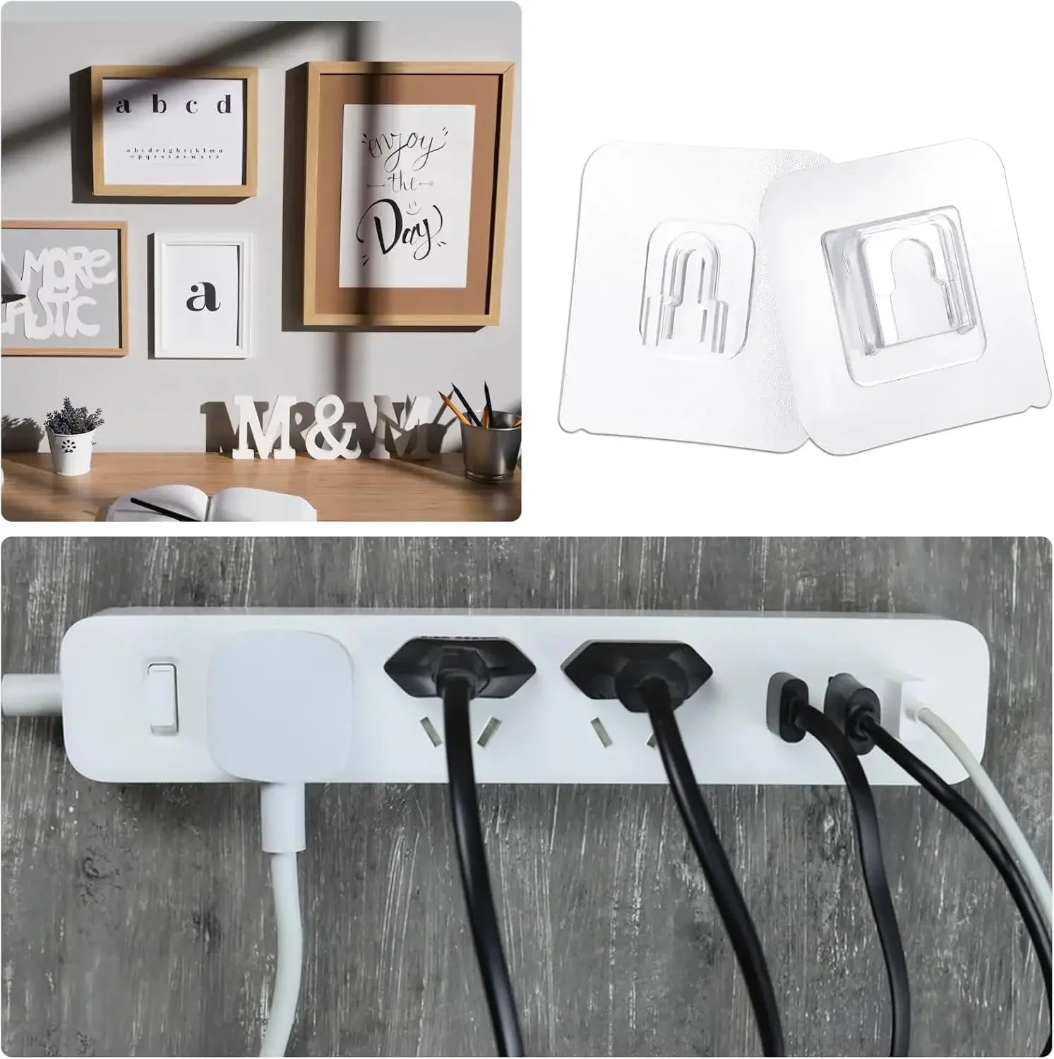 50/2pcs Double-Sided Hooks Strong Adhesive Transparent Traceless Wall Hook for Kitchen Bedroom Storage Holder Plug Socket Hanger